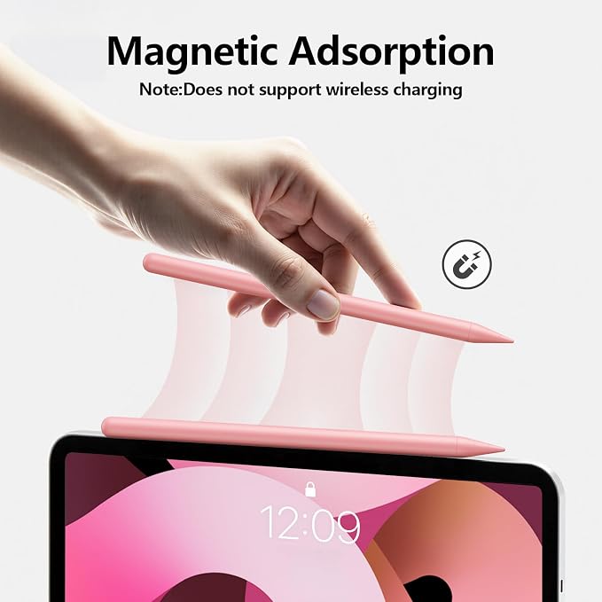Stylus Pen for iPad 6th-11th Generation-2X Fast Charge Active Pencil Compatible with 2018-2026 Apple iPad Pro 11"/12.9"/M4, iPad Air 3/4/5/M2/M3/M4,iPad mini 5/6/7 Gen-Pink | Tilt Sensitivity, USB-C Charge, Compatible with 2018-2026 Apple Pencil iPad P...