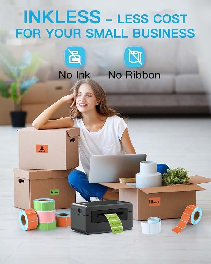 iDPRT Shipping Label Printer 4x6 Bluetooth Thermal Label Printer for Small Business and Shipping Package, Support Android, iPhone, Windows, macOS, Widely Used for Amazon, Shopify, Ebay (Renewed)