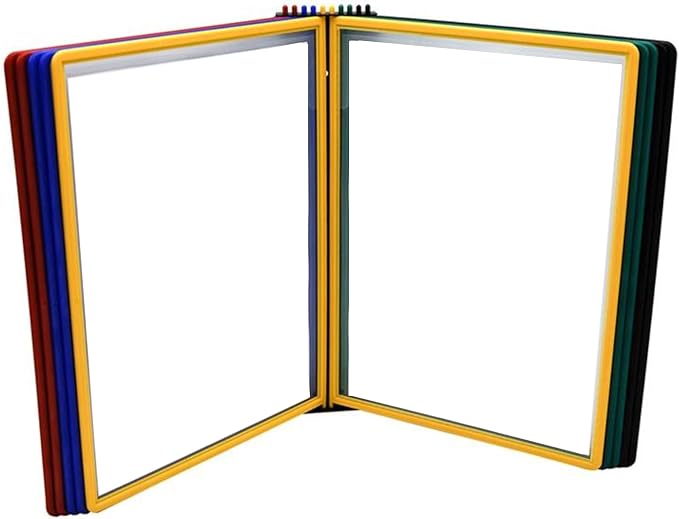 Tarifold Wall Mount Reference System, 10 Easy-Load Pockets, Assorted Colors | 10 Double-Sided Polypropylene Pockets, Holds 20 Letter-Size Sheets, Sturdy Wall-Mount Bracket, Quick and Easy to Install
