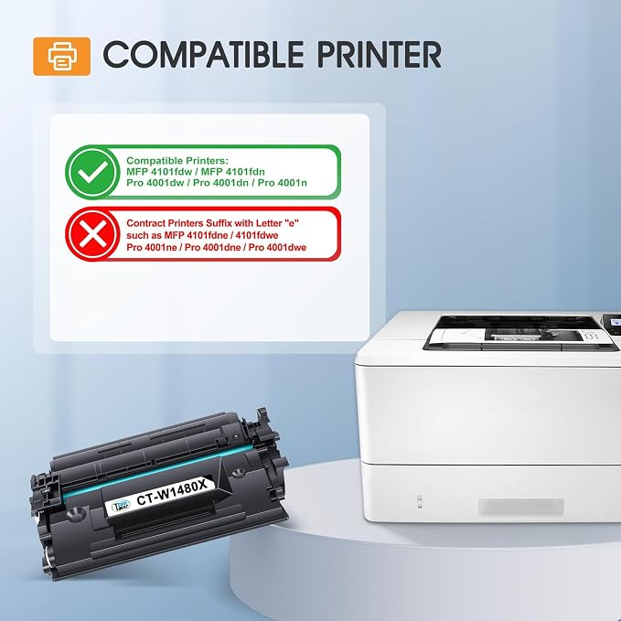 148X Toner Cartridge Black High Yield 4001n MFP 4101fdw 148A W1480X W1480A | Compatible for HP148X 148A for HP LaserJet Pro MFP 4101fdw 4101fdn Pro 4001dw 4001dn 4001n Printer Ink (2 Pack with Chip)