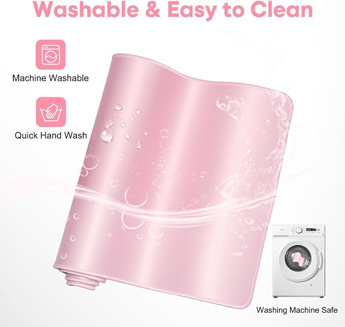 Large Gaming Mouse Pad 31.5 x 11.8 in, Pink | Superior Micro-Weave Cloth, Stitched Edges, Non-Slip Base Keyboard Pad for Esports Pros,Gamer, Office & Home