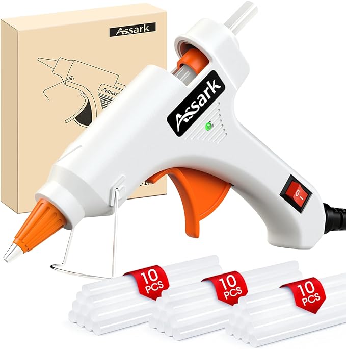 Hot Glue Gun Kit with 30 Glue Sticks, Fast Preheating Hot Melt, High Temp for School Crafts DIY Arts and Quick Home Repairs,20W