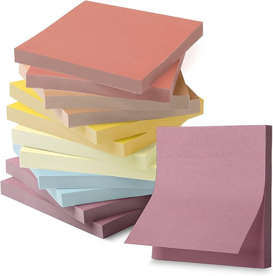 Mr. Pen- Sticky Notes, 3”x3”, 12 Pads, 600 Sheets, Colorful Sticky Notes 3x3, Sunlit Sands, Stocky Notes for Bible Journaling