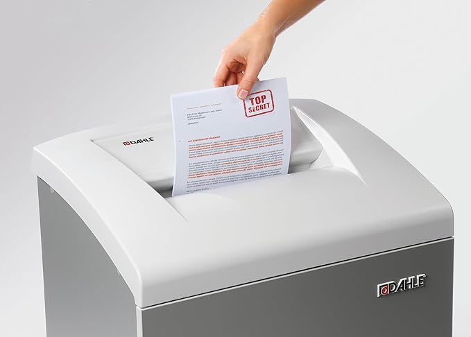 DAHLE CleanTEC 41434 Paper Shredder w/Air Filter, P-7 Super Micro Cut, NSA/CSS 02-01, German Engineered, Jam Protection, Auto Oiler, 8 Sheet Max