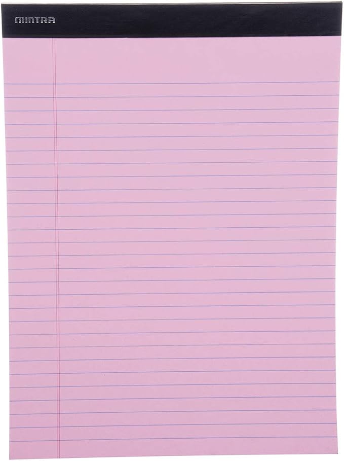 Mintra Office Colorful Legal Pads - Includes 2 Blue, 2 Pink, and, 2 Green Writing Pads, Micro Perforated Lined Sheets, Ideal for Professional & Personal Use, 8.5"x11" Wide Ruled, 6 pack Basic Pastel