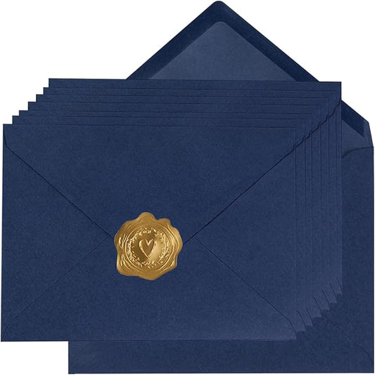 100 Pieces A6 Envelopes Colorful 4x6 Envelopes for Greeting Cards, Birthday, Weddings, Baby Shower Invitation Cards (Navy Blue, 6 1/2 x 4 3/4 Inches)