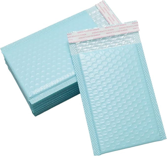 5x7 Inch Self Seal Adhesive Poly Bubble Mailers 10 Pcs Blue Waterproof Shipping Bags for Mailing Packaging