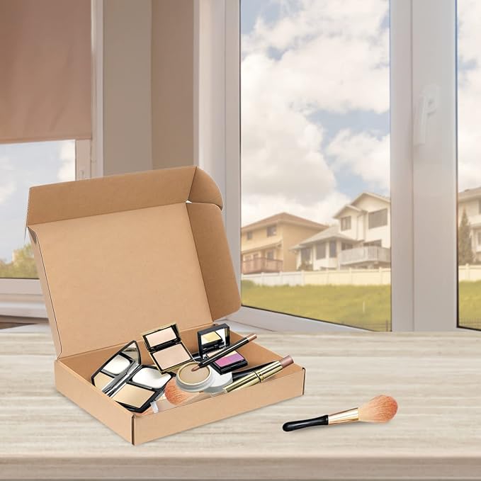 Small Shipping Boxes 8x4x4 Inches - Kraft Brown Corrugated Cardboard Boxes (20-Pack) for Mailing, Packing, Small Business & Gift Packaging - Recyclable & Sturdy