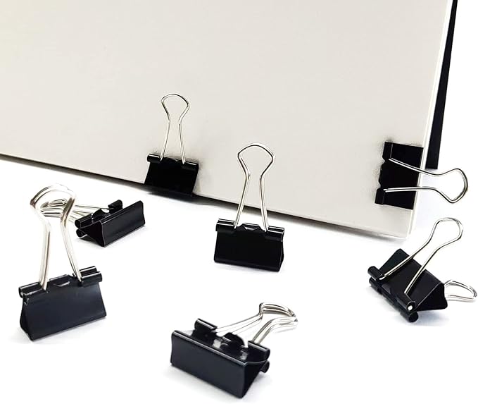 DSTELIN 180 Pack Mini Binder Clips 3/4-Inch Width, Small Paper Clamps for Office Supplies, Black