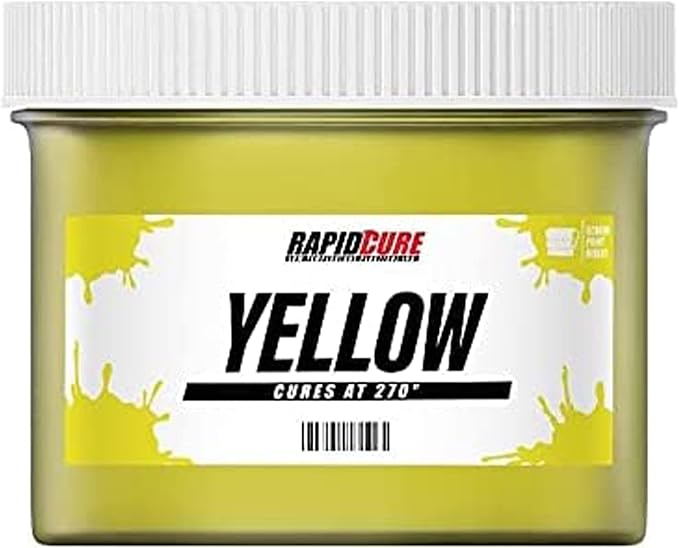 Rapid Cure® Screen Printing Ink Yellow (8oz.) - Plastisol Ink for Screen Printing, Fast Curing Fabric Paint - Screen Print Direct®, USA Made