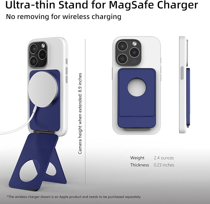 1ST IDEA for Magsafe Tripod, Tripod for iPhone Lightweight Aluminum Alloy & Angle Adjustment & Strong Magnets iPhone Tripod Stand Compatible with 17/16/15/14/13/12 (Included Metal Ring)