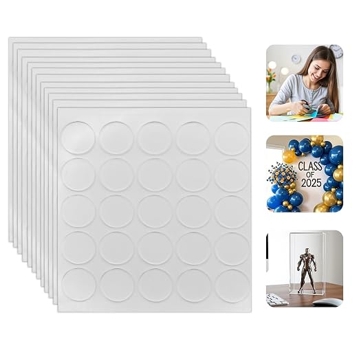 Clear Double Sided Adhesive Stick Dots, 300 Pack | Double-Sided Removable Glue Dots for Wall, Craft and Party Decorations, Round 0.8 inches