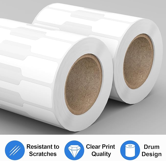 1000 Pcs (500/Roll) White Jewelry Tags Stickers for Pricing | Rectangular Self Adhesive Price Tags, Removable Residue-Free, Blank Waterproof, Jewelry handicrafts Tags for Retail Display