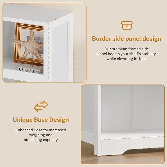 64.2" Bookcase, 5-Tier Open Bookshelves and Bookshelf, Freestanding Display Storage Shelves with Storage Cabinet for Bedroom, Living Room and Office