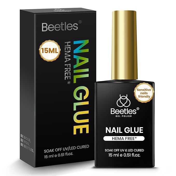 Beetles 15ml HEMA-Free Nail Glue Gel, TPO Free UV Nail Glue for Acrylic Nails Tips, Super Strong for Extensions, Skin-Friendly DIY Gel, U V Light Required
