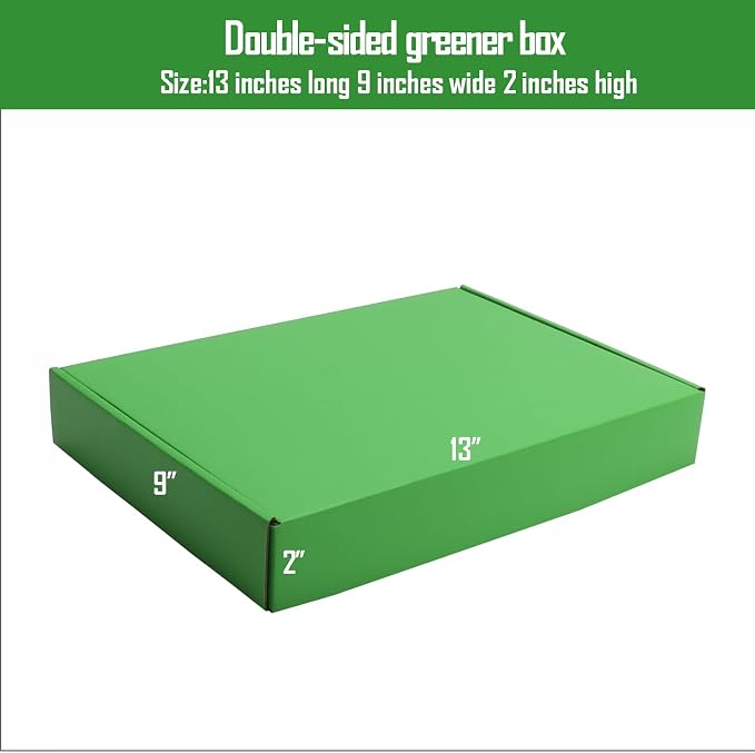 Dark Green Shipping Packaging Box Mailer E-Commerce Packing 20Pcs13×9×2Inch | Corrugated cardboard Wraps,flat pre-folded easy assembly,online store daily shipping parcels,gifts boxes,cross-border mailing