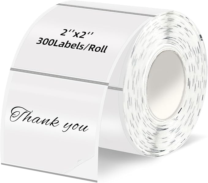 Starboling 2"x2"Transparent Square Thermal Labels,Self-Adhesive Thermal Sticker Printer Labels for Small Business,Address,Color Coding