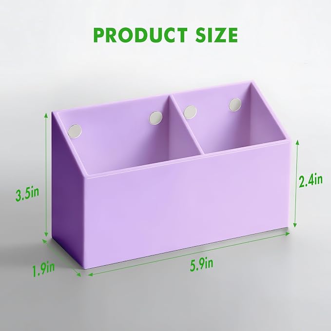 Acrylic Magnetic Pen Holder for Whiteboard,Fridge, School Supplies | Magnet Dry Erase Marker Holder for Refrigerator,Pencil Cup for Teacher Classroom,Office Accessories, Locker Organizer-Purple