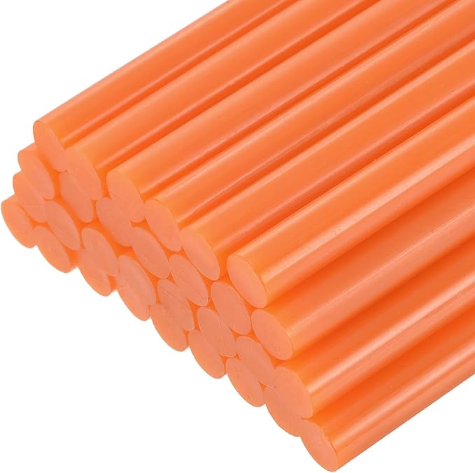 uxcell 30pcs Full Size Hot Glue Gun Sticks 8-inch x 0.43-inch High Sticky Large Hot Glue Sticks for Glue Gun, Orange
