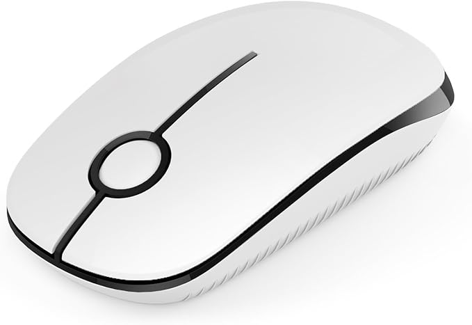 VssoPlor Wireless Mouse, 2.4G Slim Computer Laptop Mouse, Black and White | Portable Mouse, Plug & Play USB Nano Receiver, Quiet Silent Optical Mice for Notebook, PC, Laptop, Computer, Windows, Mac