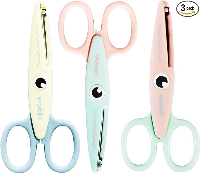Scissors for Crafting (3-Pack)-Decorative Pattern Edge Craft Scissors,Suitable for Fun DIY Scrapbooking Crafting Projects for Kids Adults (3 Color)