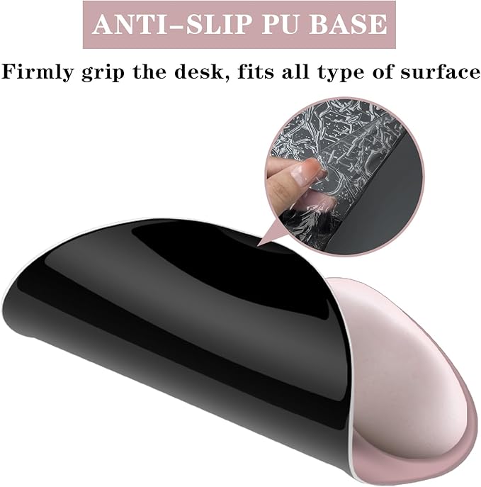Mouse Pad with Wrist Rest,Ergonomic Mouse Pad with Comfortable Gel Wrist Rest Support and Non-Slip PU Base for Easy Typing Pain Relief, Durable and Washable (Gradient Pink White)