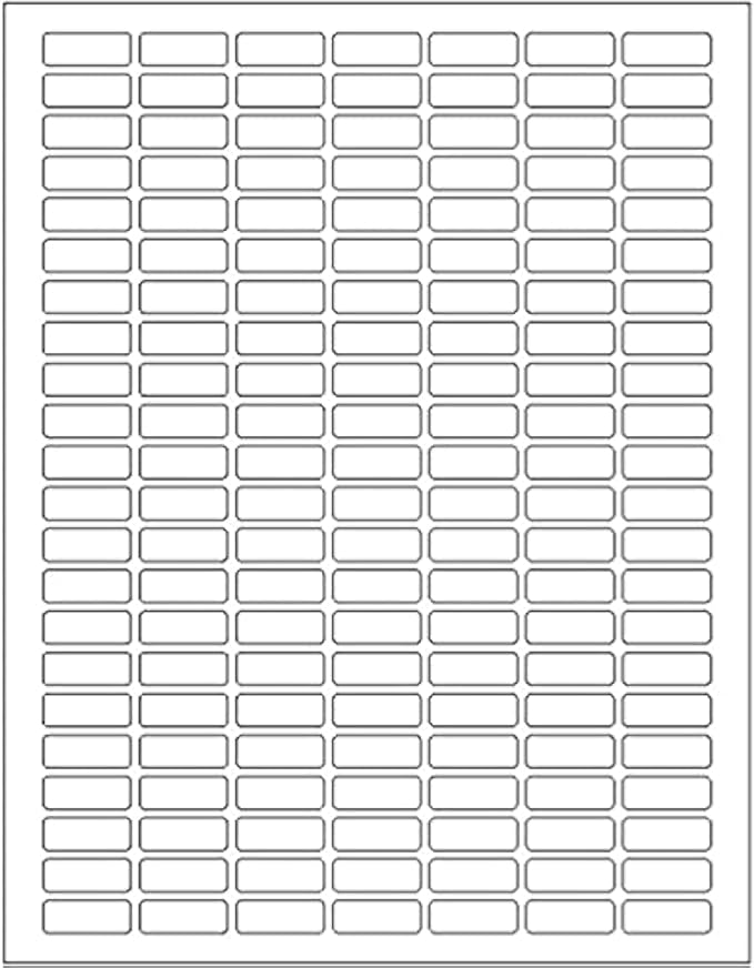 White Printable Labels Sheets + Bonus Color Labels White Rectangular Stickers (1" x 0.375") Produce Excellent Results with Standard Laser Printer-Template Included - 15700 Pack