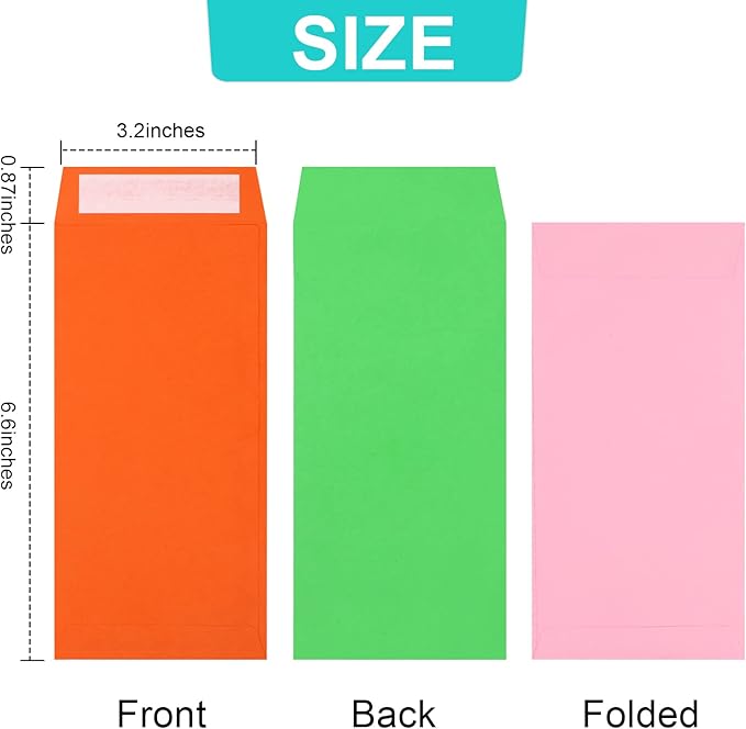 Cash Envelopes -120 Envelopes Money Saving Challenge, 3.2x6.6inch Money Envelopes for Budgeting, Coins, Checks, Gift Cards & Tickets