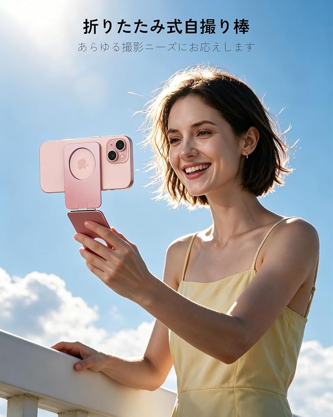 1ST IDEA for Magsafe Tripod, Tripod for iPhone Lightweight Aluminum Alloy & Angle Adjustment & Strong Magnets iPhone Tripod Stand Compatible with 17/16/15/14/13/12 (Included Metal Ring)