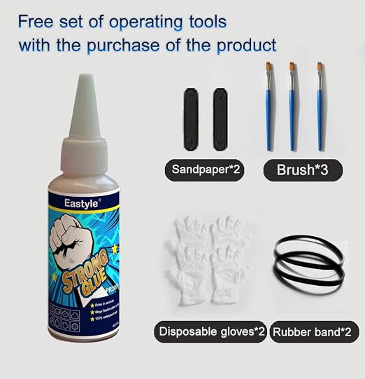 Eastyle Super Glue Gel Clear: 2oz/60ml Large Capacity, Strong All Purpose Adhesive for Plastic Metal Wood Rubber, Waterproof Flexible Non-Yellowing, Instant Bond for Home Repair Crafts, 1 Pack