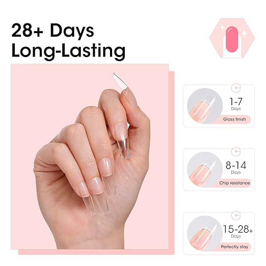 Gellen Solid Nail Glue Gel for False Nail Tips, Huge Capacity 15g Press on Solid Acrylic Nail Glue Gel for Salon Art DIY at Home, Need UV Light Cured