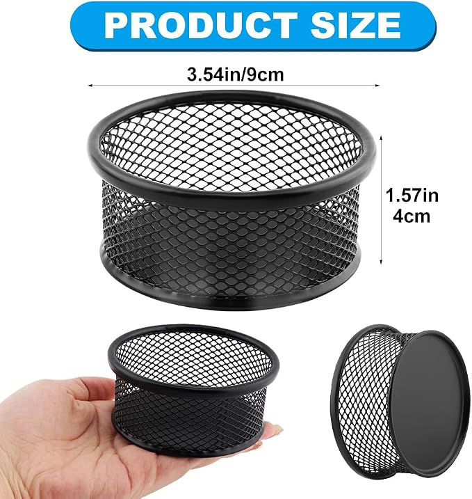 2 Pack Mesh Paper Clip Holder for Desk Office ﻿Organizer | 3.54*1.57inch Paperclip Holders for Desk,Wire Mesh Bowls Paper Clips Holder,Paper Clip Dispenser,Paper Clip School Organizer