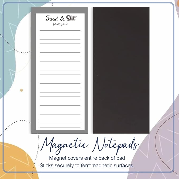 Utron 2 Pack Magnetic Notepads for Refrigerator, 100 Pages/BookGrocery List Magnet Pad for Fridge, Design Magnetic Grocery List Pad for Fridge, Grocery List Notepad, to-Do Memos, List(8 x 20.3cm)