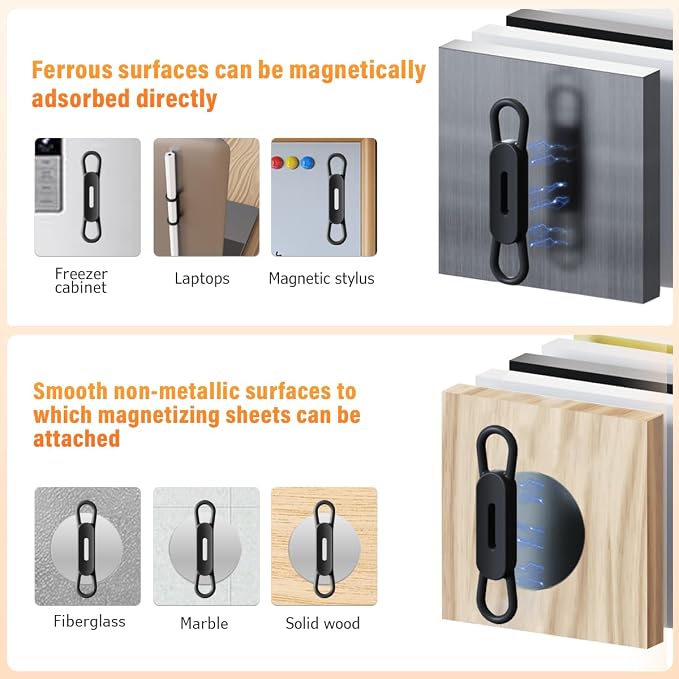XYOFUN Magnetic Pen Holders Set of 8, Adjustable Pencil Clip, Multicolor | Silicone Flexible Pencil Holder, For Refrigerator, Whiteboards, Desk Accessories & Teacher Supplies