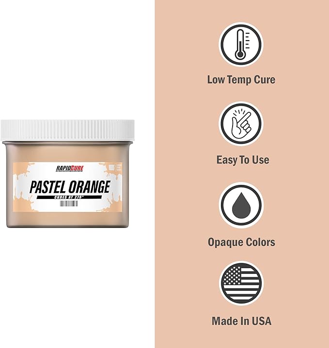 Rapid Cure® Screen Printing Ink Pastel Orange (Quart - 32 oz.) - Plastisol Ink for Screen Printing Fabric - Low Temp. Curing Plastisol by Screen Print Direct - Orange Plastisol Ink for Silk Screens