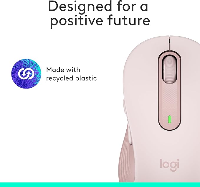 Logitech Signature M650 Wireless Mouse - for Small to Medium Sized Hands, 2-Year Battery, Silent Clicks, Customizable Side Buttons, Bluetooth, for PC/Mac/Multi-Device/Chromebook - Rose
