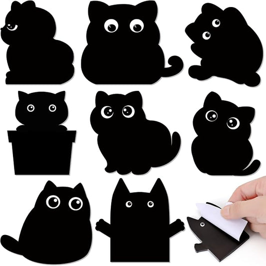 Estune 400 Pcs Black Cat Theme Sticky Notes Back to School Note Pads Cat Teacher Note Pads Stylish Practical Cute Funny Sticky Notes for Office Home Supplies