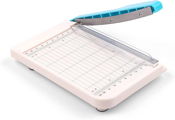 Briartw Professional 6" Guillotine Paper Trimmer & Craft Cutter - Precision Blade for Paper,Photos,Cardstock,Fabric,Leather with Self-Sharpening Blade, Inch/Cm Grid, Portable Paper Cutter for Crafting
