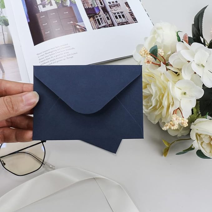 150 Packs of Gift Card Envelopes, Black Mini Envelopes, Gift Card Holder, Business Card Envelopes (4"x2.75") (Blue)