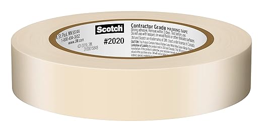 Scotch Contractor Grade Masking Tape, 0.94 inches by 60.1 Yards (540 Yards Total), 2020, 9 Rolls