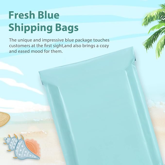 Fuxury Poly Mailers 10x13 Inch 1200 Pcs, Bulk Shipping Bags for Clothing, Strong Adhesive Shipping Envelopes for Small Business Suppliers,Waterproof Mailers Poly Bags Mailing Envelopes Light blue