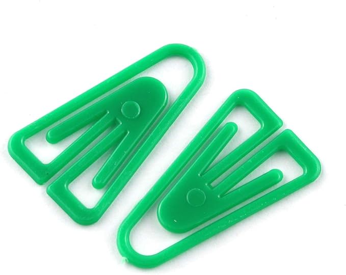 E-outstanding 200pcs Plastic Paper Clips 35mm Long Mixed Color Triangle Clips
