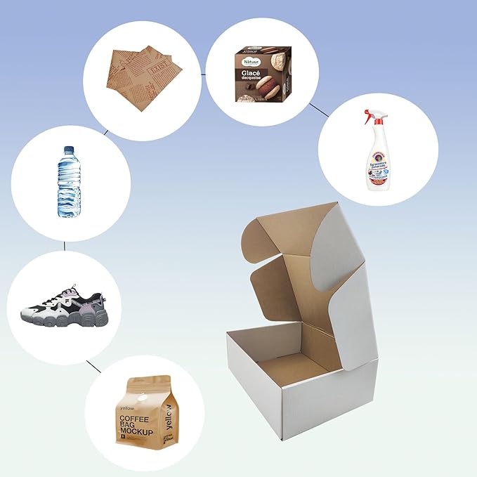 11 x 8 x 4 inch Shipping Boxes Set of 20， White Corrugated Cardboard Box Mailer Boxes for Packaging Small Business Shipping，Mailing Boxes Bulk for Birthday Wedding Party Book Literature Gift Giving