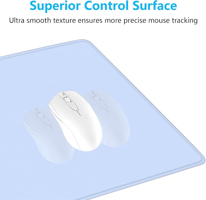 Dapesuom Large Gaming Mouse Pad, Extended Mouse Mat with Stitched Edges, Full Size Keyboard Pad with Non-Slip Base, Big XXL Computer Desk Mats for Gamer, Laptop, Office, 35.5 x 15.7 in, Sky Blue