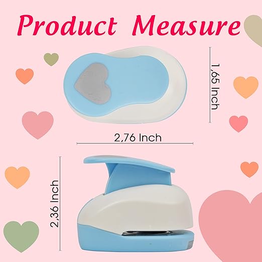 Heart Punches for Paper Crafts, 1-Inch Across, Small Hole Heart Punch Cutter, Lever Punch, Heart Shape for Card Making, Scrapbooking, DIY Arts.
