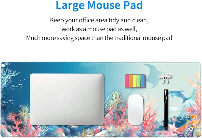 Underwater World Mouse Pad XL Large Mousepad Non Slip Rubber Base Desk Mat for Laptop Computer Gaming 31.5" X 12"