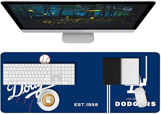 Baseball Mouse Pad Extended Large Gaming Desk Pad 31.5 x 11.8 Inch, XL Mousepad Topographic Mouse Pad with Anti-Slip Rubber Base for Los Angeles Home Office
