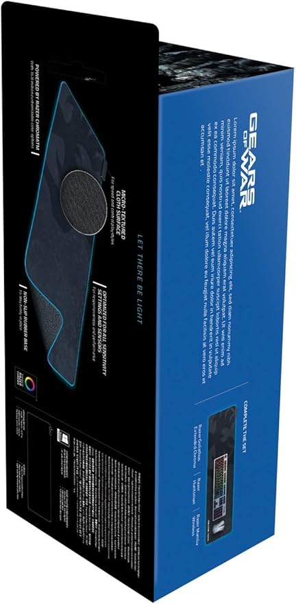 Razer Goliathus Extended Chroma Gaming Mouse Pad: Customizable Chroma RGB Lighting, Soft, Cloth Material, Balanced Control & Speed, Non-Slip Rubber Base, Gears of WAR 5 Edition