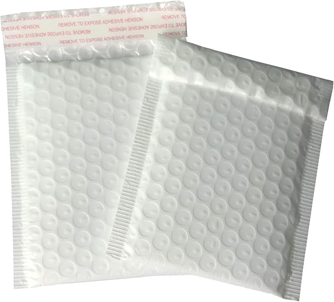 6x9 Inch White Poly Bubble Mailers Small Self-Sealing Shipping Bags 50 Pack | Waterproof Packaging Padded Envelopes Mailing