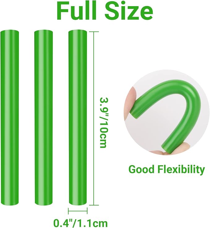 Green Hot Glue Sticks Full Size, 36 Pack Sealing Wax Sticks for Stamp Seals Crafting DIY Art Gluing Project Car Dent Repair Sealing, 4" Long x 0.43" Dia